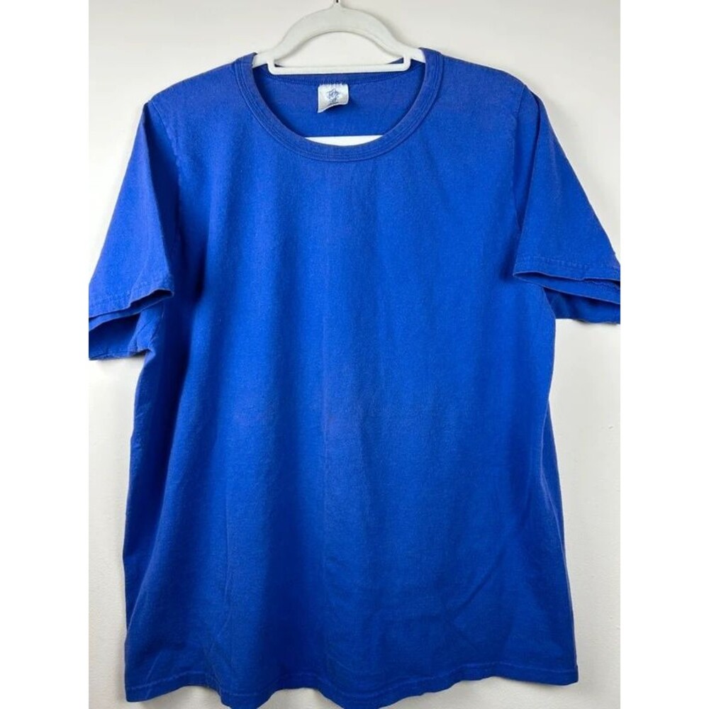 Vintage 90s Just My Size Women’s 14W Blue 100% Cotton Knit Crew Neck Tee